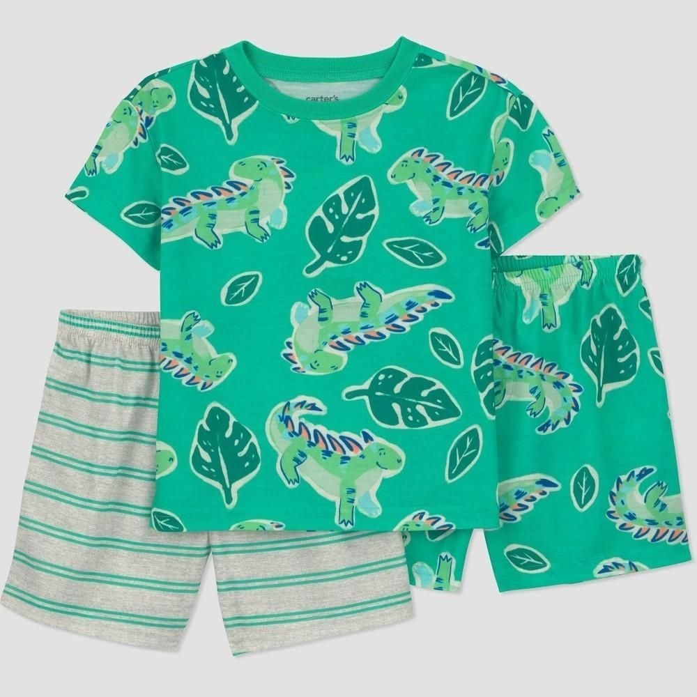 Carter's Just One You® Toddler Boys' 3pc Iguana Pajama Set Green 2T